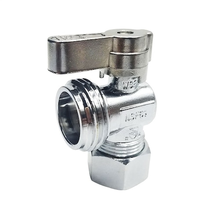 Thrifco Plumbing 5/8 Inch Comp x 3/4 Inch Male GHT x 1/4 Inch Turn Washing Machine Valve 9415102